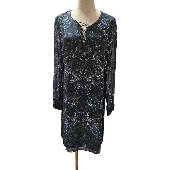 CAbi Green Black‎ Noel Eternity Dress 3339 Sheer Sleeve Lightweight Flowy Small - Picture 2 of 5